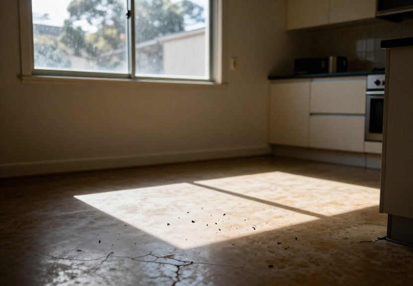 Cockroach infestation in a Woodcroft kitchen before treatment
